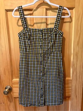 Hollister Plaid Checkered Button-Up Pinafore
Mini Dress black yellow women’s S